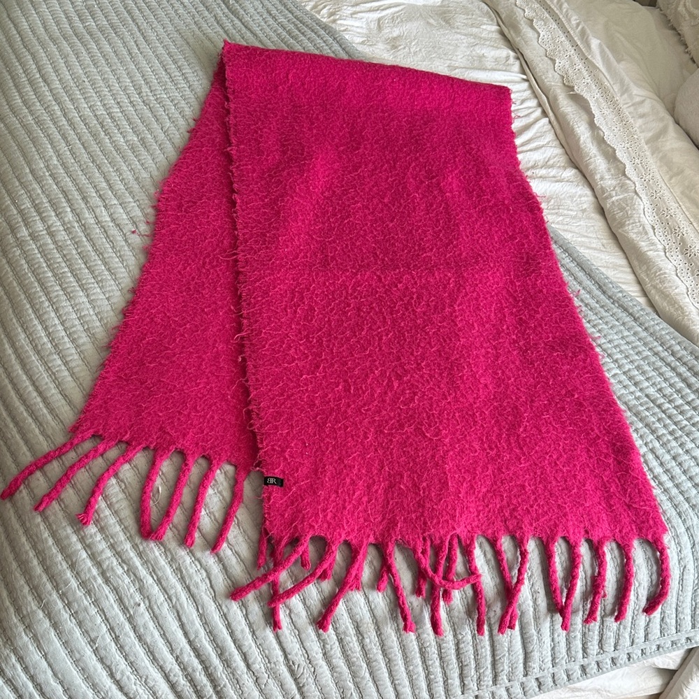 Banana Republic Vibrant Pink Fringed Scarf